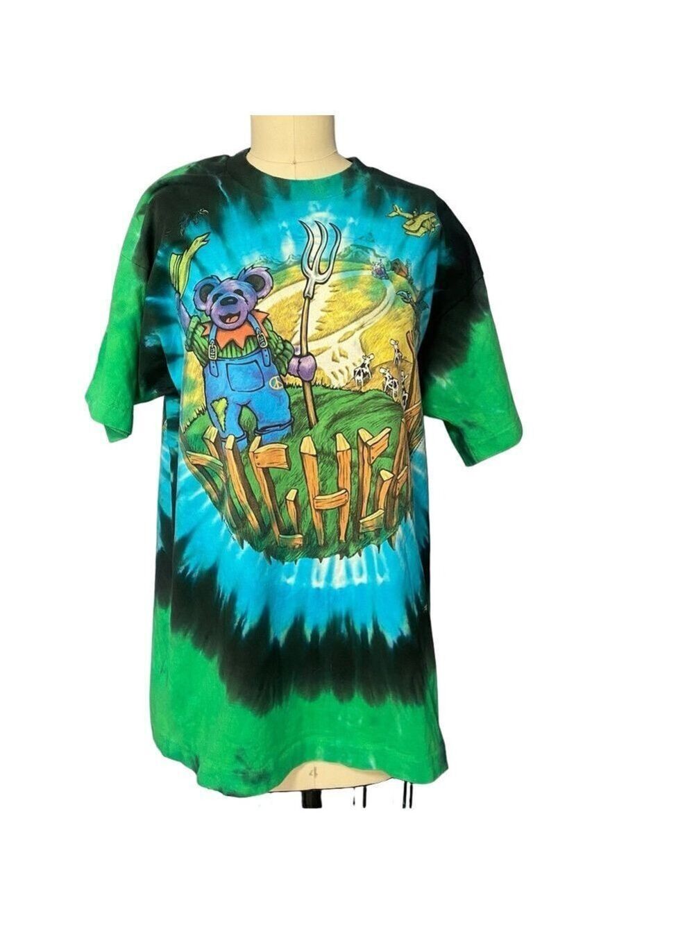 Vintage 1995 Grateful Dead Liquid Blue Highgate Tie-Dye T-Shirt – Size XL